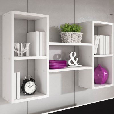 VÝPRODEJ - Regál na stěnu HARKEN 2 - bílý