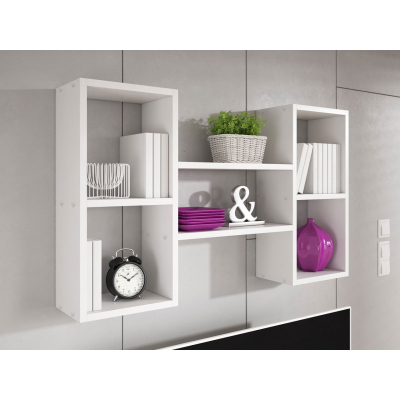 VÝPRODEJ - Regál na stěnu HARKEN 2 - bílý