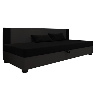 Čalouněná jednolůžková postel 90x195 ARIADNA BIZ 1 - černá / šedá