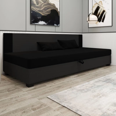 Čalouněná jednolůžková postel 90x195 ARIADNA BIZ 1 - černá / šedá