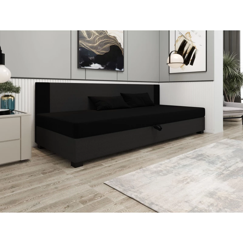 Čalouněná jednolůžková postel 90x195 ARIADNA BIZ 1 - černá / šedá