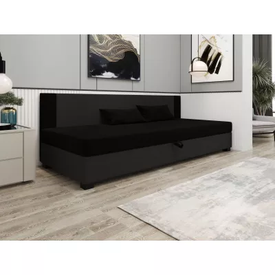 Čalouněná jednolůžková postel 90x195 ARIADNA BIZ 1 - černá / šedá