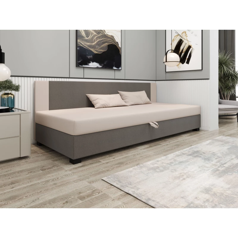 Čalouněná jednolůžková postel 90x195 ARIADNA BIZ 1 - světle šedá / ecru