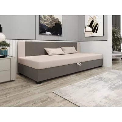 Čalouněná jednolůžková postel 90x195 ARIADNA BIZ 1 - světle šedá / ecru