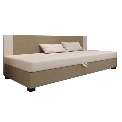 Čalouněná jednolůžková postel 90x195 ARIADNA BIZ 1 - hnědá / ecru