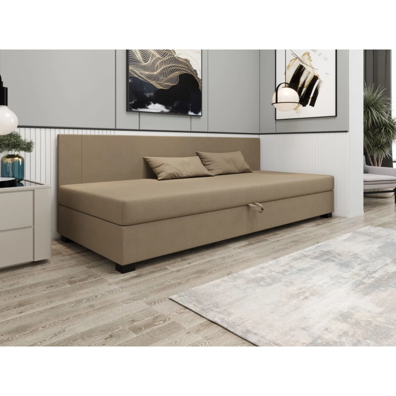 Čalouněná jednolůžková postel 90x195 ARIADNA BIZ 1 - hnědá