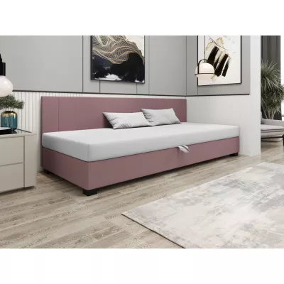 Čalouněná jednolůžková postel 90x195 ARIADNA BIZ 1 - růžová / bílá