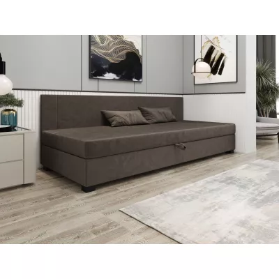 Čalouněná jednolůžková postel 90x195 ARIADNA BIZ 1 - tmavě hnědá
