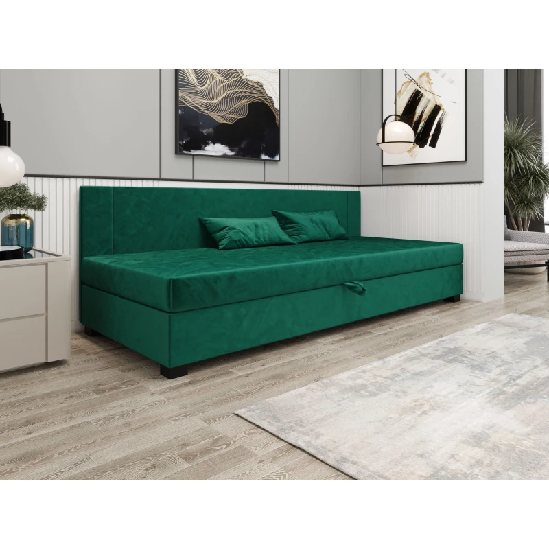 Čalouněná jednolůžková postel 90x195 ARIADNA BIZ 1 - zelená