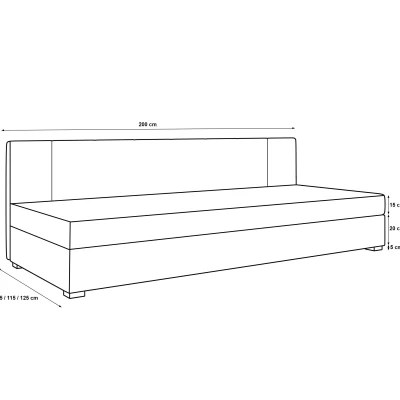 Čalouněná jednolůžková postel 90x195 ARIADNA BIZ 1 - zelená