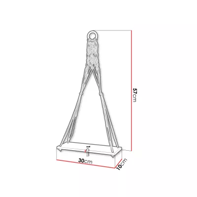 VÝPRODEJ - Závěsná polička na zeď LUEDERS 2 - hnědá