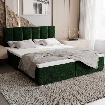 VÝPRODEJ - Čalouněná postel 180x200 ELSIE 4 s úložným prostorem - zelená
