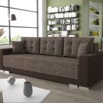 VÝPRODEJ - Rozkládací pohovka TAHANI - světle hnědá / hnědá