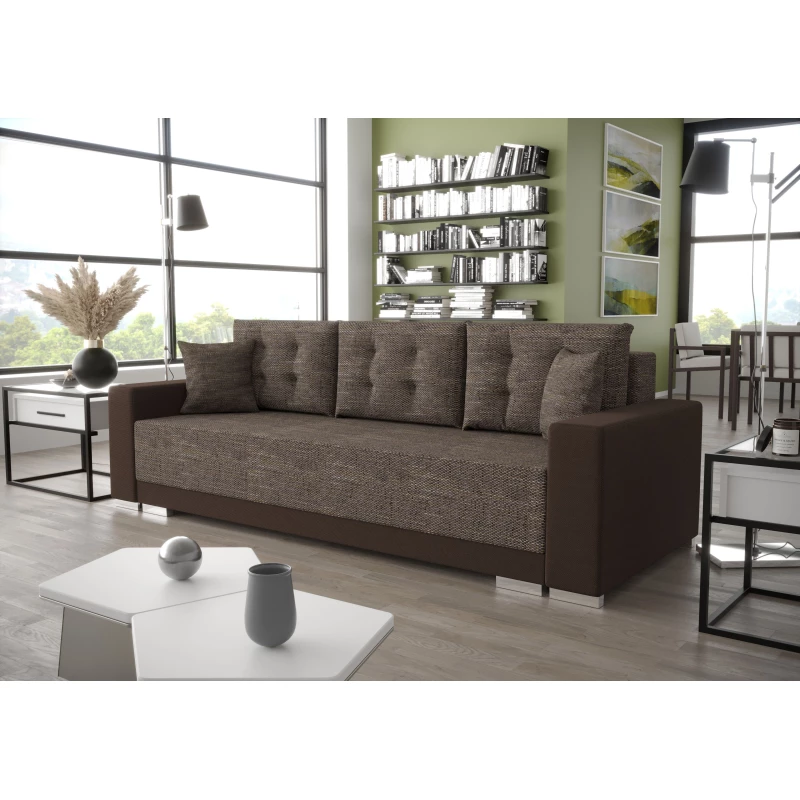 VÝPRODEJ - Rozkládací pohovka TAHANI - světle hnědá / hnědá