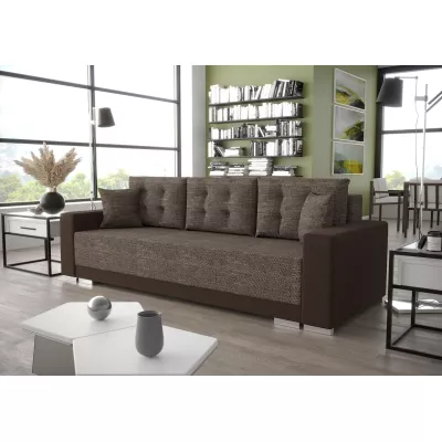 VÝPRODEJ - Rozkládací pohovka TAHANI - světle hnědá / hnědá