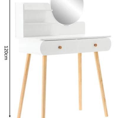 VÝPRODEJ - Toaletní stolek s nástavcem MADOX - bílý / hnědý