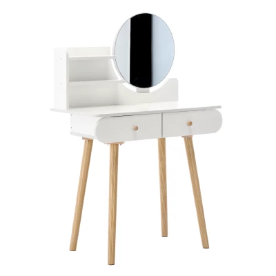 VÝPRODEJ - Toaletní stolek s nástavcem MADOX - bílý / hnědý