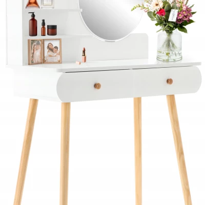 VÝPRODEJ - Toaletní stolek s nástavcem MADOX - bílý / hnědý