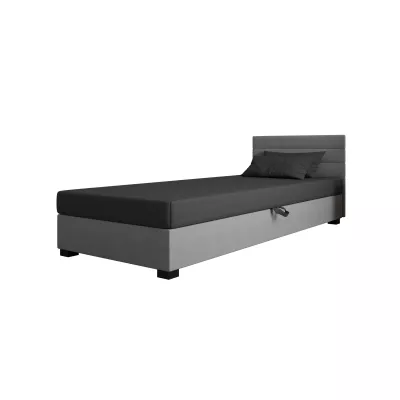 Čalouněná postel 110x195 KASANDRA 2 s úložným prostorem - šedá / světle šedá