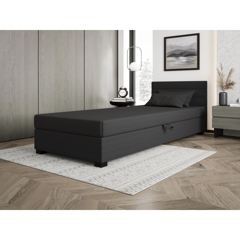 Čalouněná postel 90x195 KASANDRA 2 s úložným prostorem - šedá