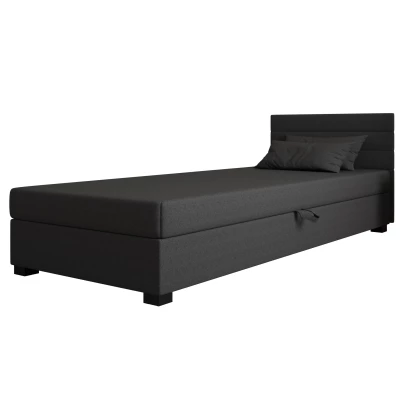 Čalouněná postel 110x195 KASANDRA 2 s úložným prostorem - šedá