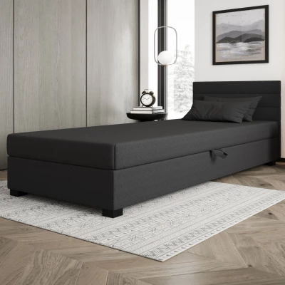 Čalouněná postel 110x195 KASANDRA 2 s úložným prostorem - šedá