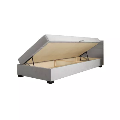 Čalouněná postel 120x195 KASANDRA 2 s úložným prostorem - šedá