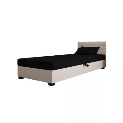 Čalouněná postel 90x195 KASANDRA 2 s úložným prostorem - černá / ecru