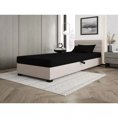 Čalouněná postel 90x195 KASANDRA 2 s úložným prostorem - černá / ecru