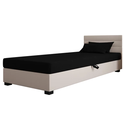 Čalouněná postel 120x195 KASANDRA 2 s úložným prostorem - černá / ecru