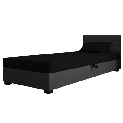 Čalouněná postel 120x195 KASANDRA 2 s úložným prostorem - černá / šedá