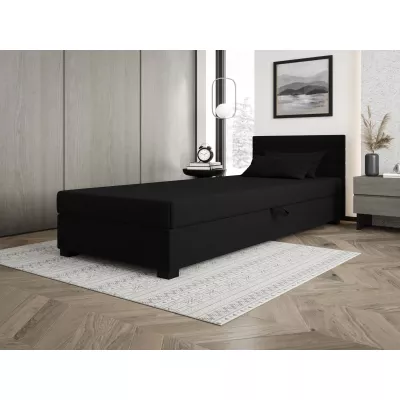 Čalouněná postel 110x195 KASANDRA 2 s úložným prostorem - černá