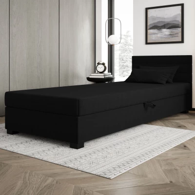 Čalouněná postel 120x195 KASANDRA 2 s úložným prostorem - černá