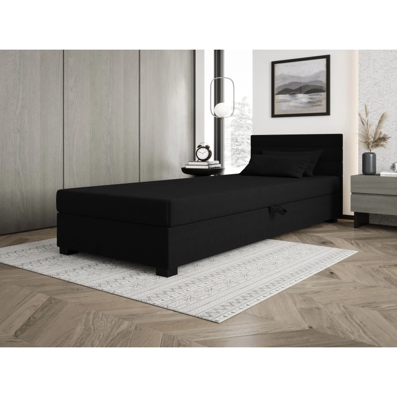 Čalouněná postel 120x195 KASANDRA 2 s úložným prostorem - černá