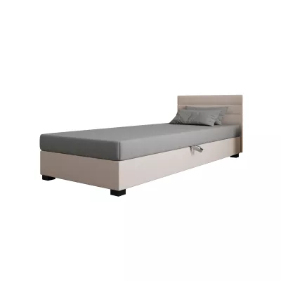 Čalouněná postel 120x195 KASANDRA 2 s úložným prostorem - světle šedá / ecru