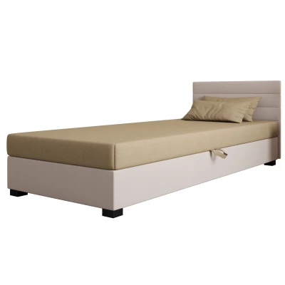 Čalouněná postel 90x195 KASANDRA 2 s úložným prostorem - hnědá / ecru