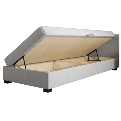 Čalouněná postel 120x195 KASANDRA 2 s úložným prostorem - hnědá / ecru