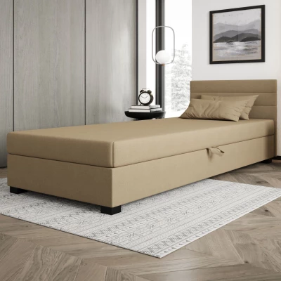 Čalouněná postel 90x195 KASANDRA 2 s úložným prostorem - hnědá