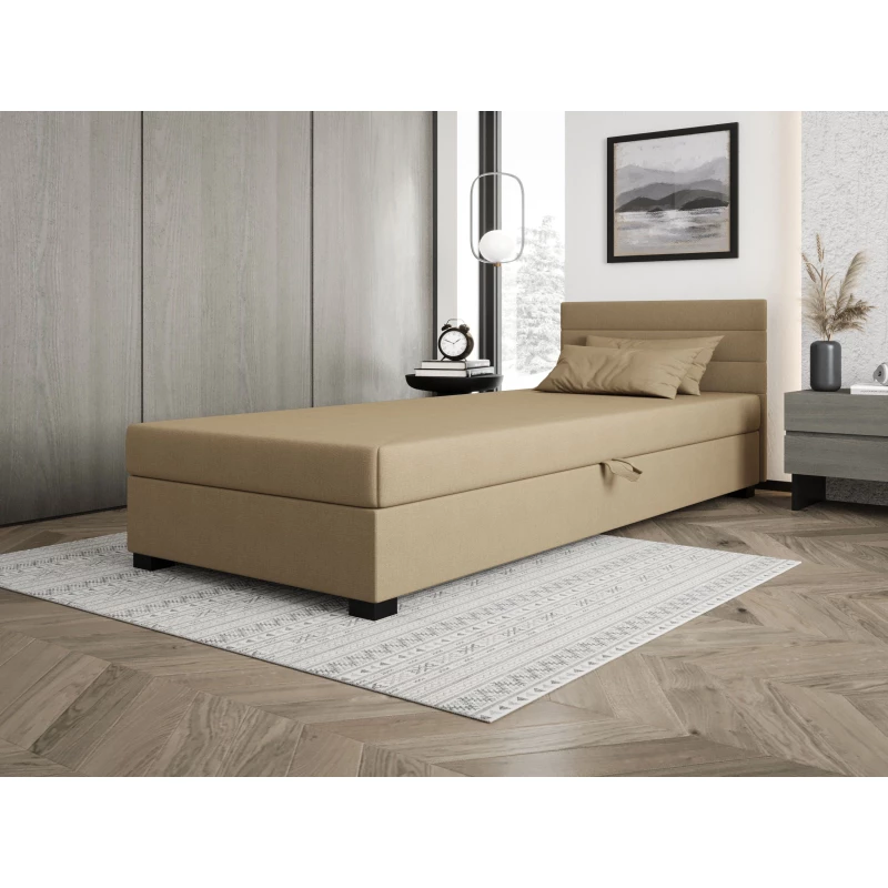 Čalouněná postel 90x195 KASANDRA 2 s úložným prostorem - hnědá