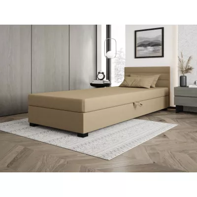 Čalouněná postel 110x195 KASANDRA 2 s úložným prostorem - hnědá