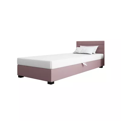 Čalouněná postel 110x195 KASANDRA 2 s úložným prostorem - růžová / bílá