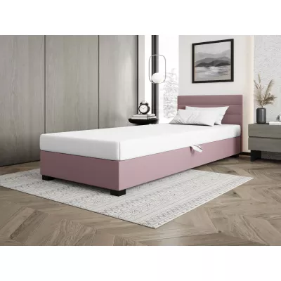 Čalouněná postel 120x195 KASANDRA 2 s úložným prostorem - růžová / bílá
