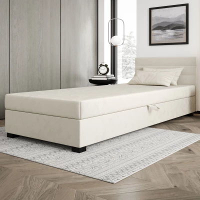 Čalouněná postel 90x195 KASANDRA 2 s úložným prostorem - ecru