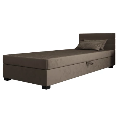 Čalouněná postel 90x195 KASANDRA 2 s úložným prostorem - tmavě hnědá