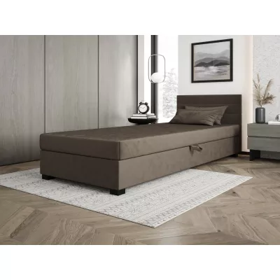 Čalouněná postel 120x195 KASANDRA 2 s úložným prostorem - tmavě hnědá