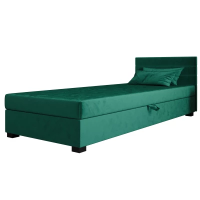 Čalouněná postel 120x195 KASANDRA 2 s úložným prostorem - zelená