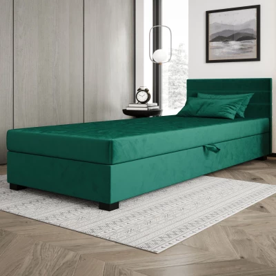 Čalouněná postel 120x195 KASANDRA 2 s úložným prostorem - zelená