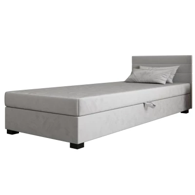 Čalouněná postel 90x195 KASANDRA 2 s úložným prostorem - světle šedá