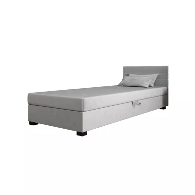 Čalouněná postel 110x195 KASANDRA 2 s úložným prostorem - světle šedá