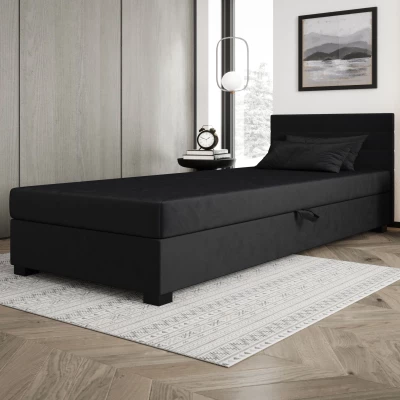 Čalouněná postel 120x195 KASANDRA 2 s úložným prostorem - grafitová